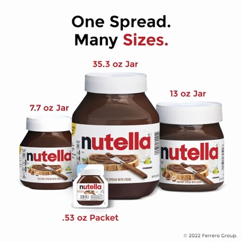 Nutella Hazelnut Spread with Cocoa 13 oz (Pack of 5) Perspective: right