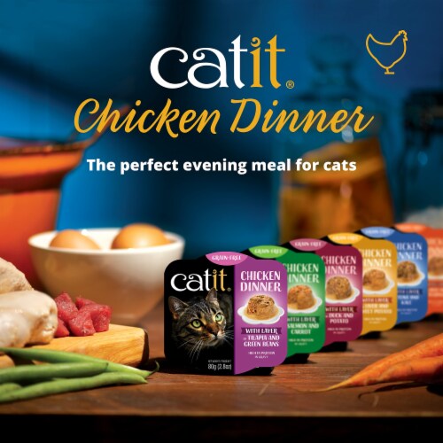 Catit Dinner Chicken W/Beef & Pupmkin Cat Wet Food, 2.8-oz Can (Pack of 2) Perspective: right