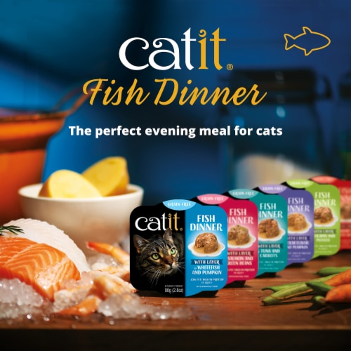 Catit Dinner Ocean Fish W/Tilapia & Potato Cat Wet Food (Pack of 18) Perspective: right