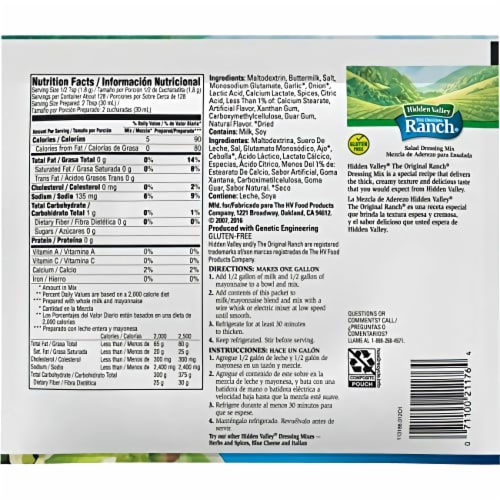 Hidden Valley Original Ranch Salad Dressing Mix, Gluten Free - 8 Ounce Packet (Pack of 12) Perspective: right