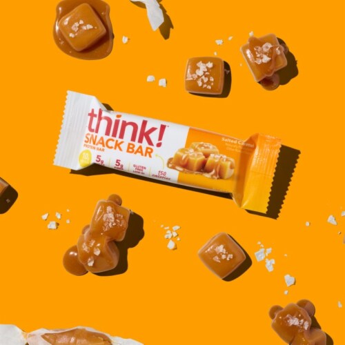 think! Snack Salted Caramel Protein Bars Perspective: right