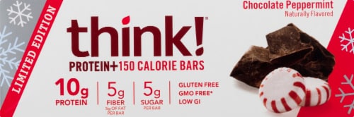 thinkThin® Protein+ Limited Edition Chocolate Peppermint Protein Bars 10 Count Perspective: right