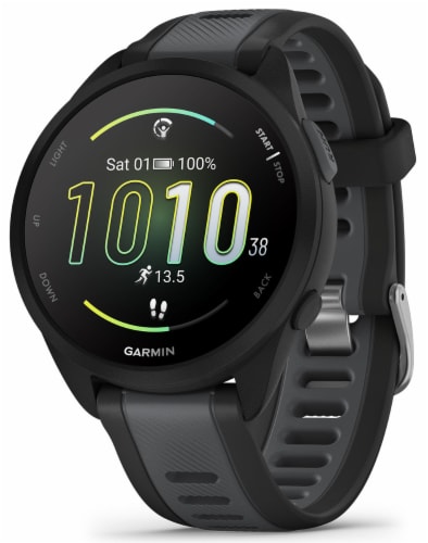 Garmin Forerunner 165 Music Smart Watch - Black/Slate Gray Perspective: right