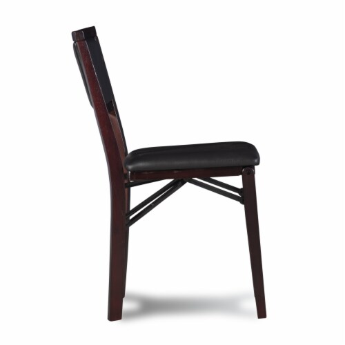 Linon Triena Set of 2 19 Pad Back Folding Chair in Merlot Perspective: right