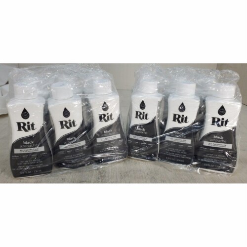Rit Dye Black Azabache 88150 All Purpose Liquid Fabric Dye 8 oz 12 - Pack 96oz Perspective: right