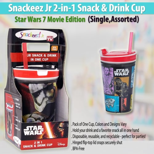 Snackeez Jr - 2-in-1 Snack & Drink Cup Star Wars 7 Movie Edition (Single,Assorted) Perspective: right