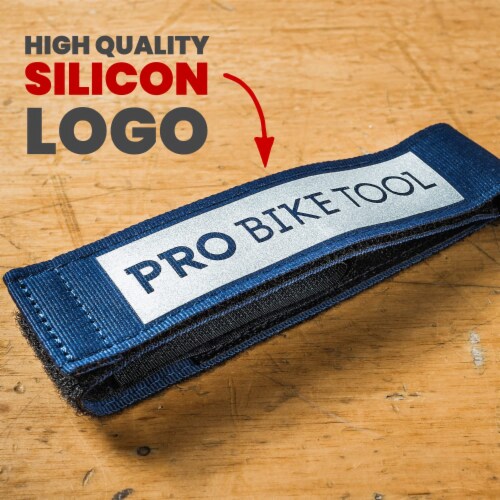 Blue PRO BIKE TOOL Frame Strap - Inner Tube & Tool Carrying for MTB, Road & Gravel Bikes Perspective: right