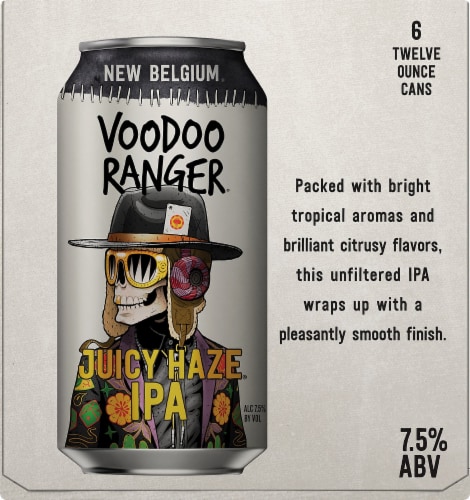 New Belgium Voodoo Ranger Juicy Haze IPA Craft Beer Perspective: right