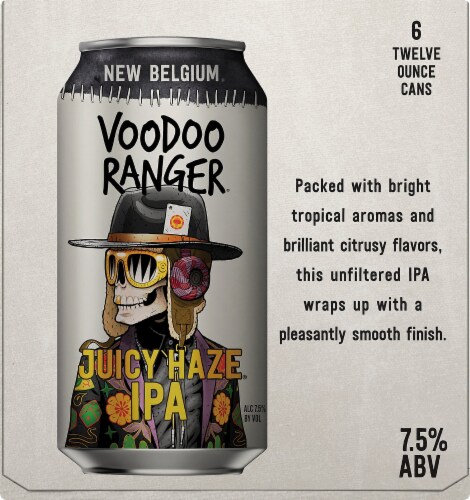 New Belgium Voodoo Ranger Juicy Haze IPA Beer Perspective: right