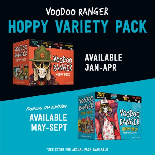 New Belgium Voodoo Ranger Hoppy IPA Variety Pack Craft Beer Perspective: right