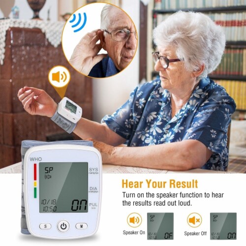 Blood Pressure Monitor Wrist Digital High Blood Pressure Cuff Heartbeat Tester Perspective: right
