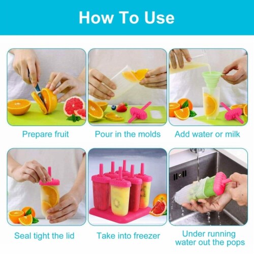 6Pcs Popsicle Molds Reusable Ice Cream Diy Ice Pop Maker Ice Bar Maker Plastic Popsicle Mold 1 unit Foods Co