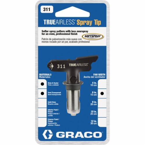 Graco Reverse-A-Clean 6 to 8 In. W. 0.011 Tip Paint Sprayer Airless Spray Tip Perspective: right