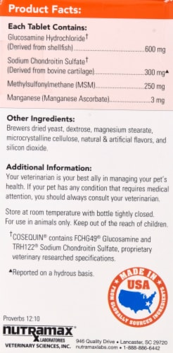 Cosequin® DS Plus MSM for Dogs Chewable Tablets Perspective: right