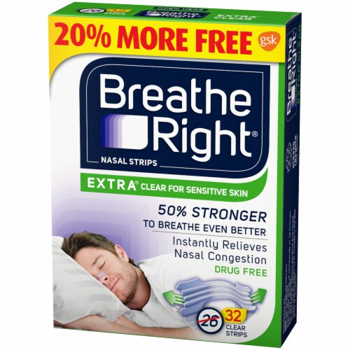 Breathe Right Extra Clear Nasal Strips Perspective: right