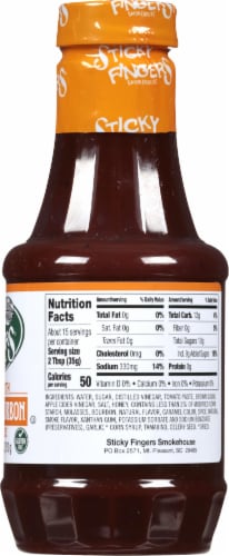 Sticky Finers® Smokehouse Sweet Kentucky Bourbon Barbecue Sauce Perspective: right