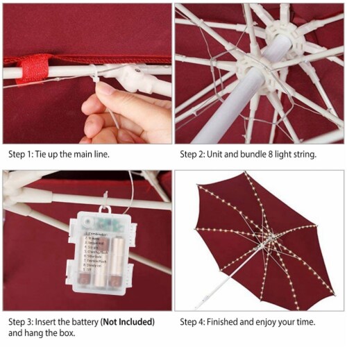 Patio Umbrella Lights 8 Lighting Mode Waterproof Parasol Timer Lamps With Remote Controller Waterproof Mariano s