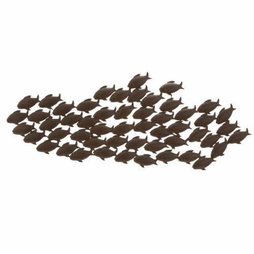 Attractive Metal Fish Wall Decor In Bronze- Saltoro Sherpi Perspective: right