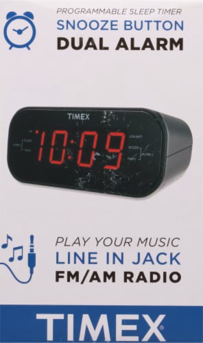 Timex® Dual Alarm AM/FM Clock Radio - Black Perspective: right