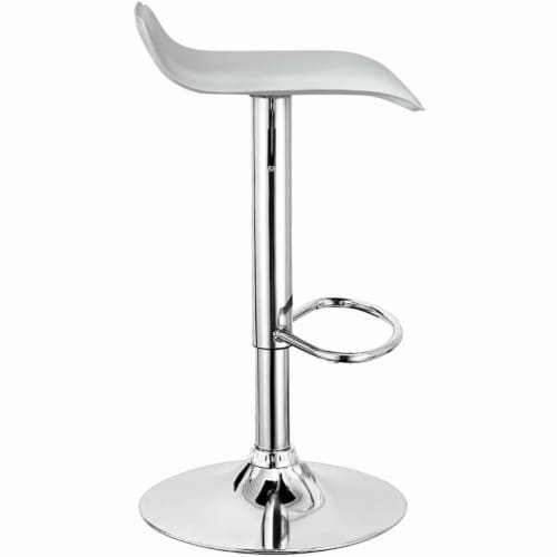 Set of 4 Swivel Bar Stool PU Leather Adjustable Kitchen Counter Bar Chair White Perspective: right