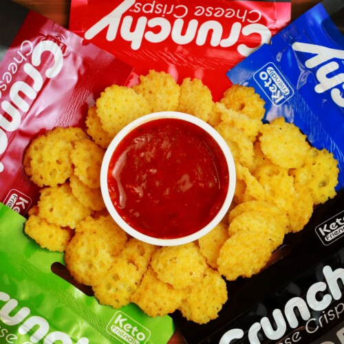 Cheddar Crunchy Cheese Crisps, Made with 100% All Natural Cheese, Keto Friendly, Gluten Free Perspective: right