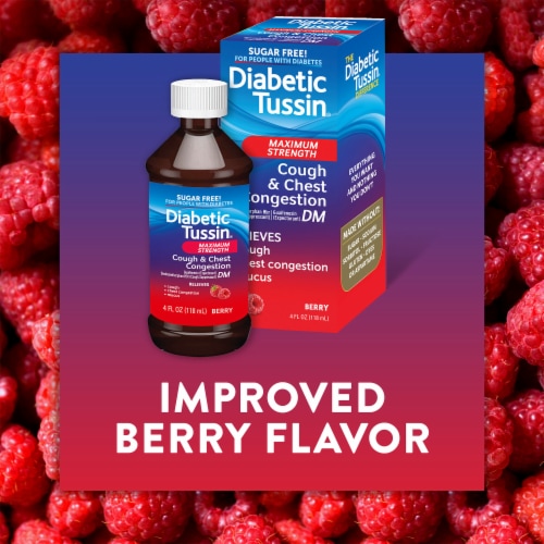 Diabetic Tussin Maximum Strength Berry Cough & Chest Congestion Perspective: right
