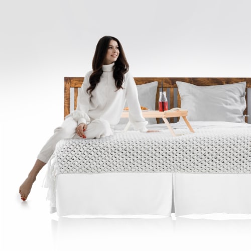 White pleated bed skirt queen sale