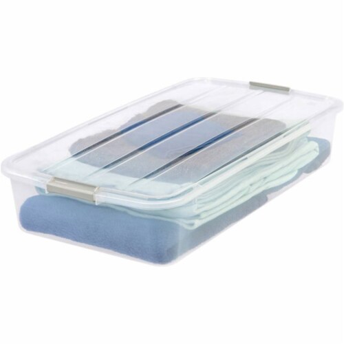 Sterilite Underbed Storage Box with Lid - Clear/White, 41 qt - Kroger