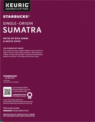 Starbucks® Sumatra Dark Roast K-Cup Coffee Pods Perspective: right