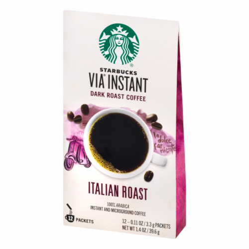 Starbucks VIA Dark Roast Italian Roast Coffee Packs Perspective: right
