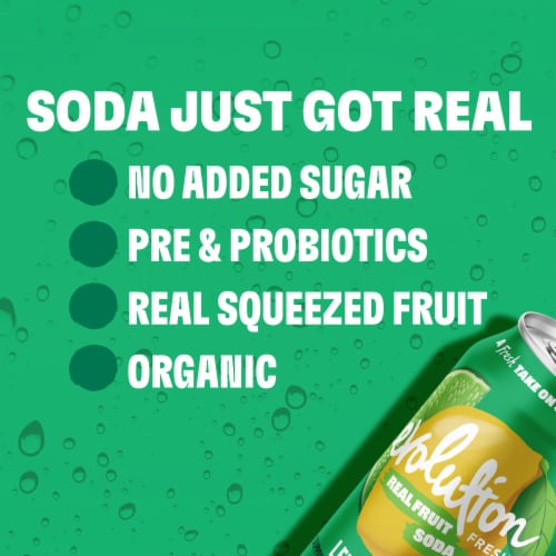 Evolution Fresh® Lemon Lime Organic Real Fruit Soda Perspective: right