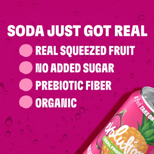 Evolution Fresh® Pineapple Dragon Fruit Organic Real Fruit Soda Perspective: right