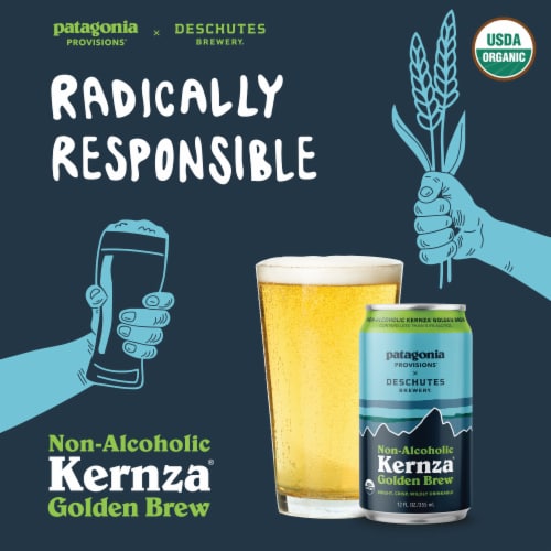 Deschutes Brewery® x Patagonia Provisions Non-Alcoholic Kernza Golden Brew Craft Beer Perspective: right