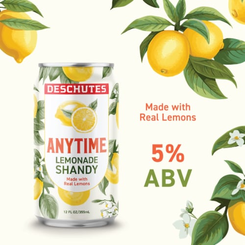 Deschutes Brewery® Anytime Lemonade Shandy Craft Beer Perspective: right