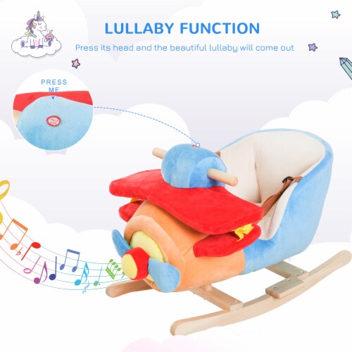 Kid s Rocking Horse Plane Seat Riding Plush Cartoon Chair w Seat