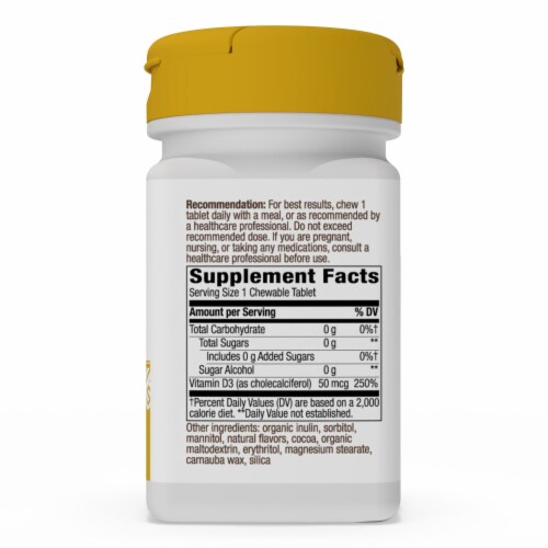 Enzymatic Therapy Vitamin D3 Chocolate Chewable Tablets Perspective: right