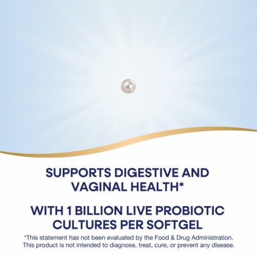 Nature's Way Women's Probiotic Pearls No Refrigeration Required Softgels 1 Billion Live Cultures Perspective: right