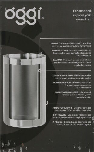 Oggi Stainless Steel Wine Cooler Perspective: right