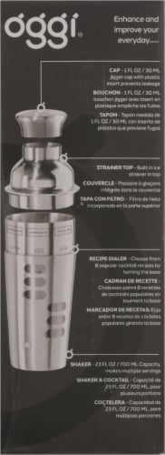 Oggi Corporation Stainless Steel Cocktail Shaker - Silver Perspective: right