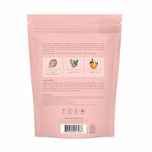 SheaMoisture Pink Himalayan Salt Bath Salts Relaxing Mineral Soak Bath Salts Perspective: right