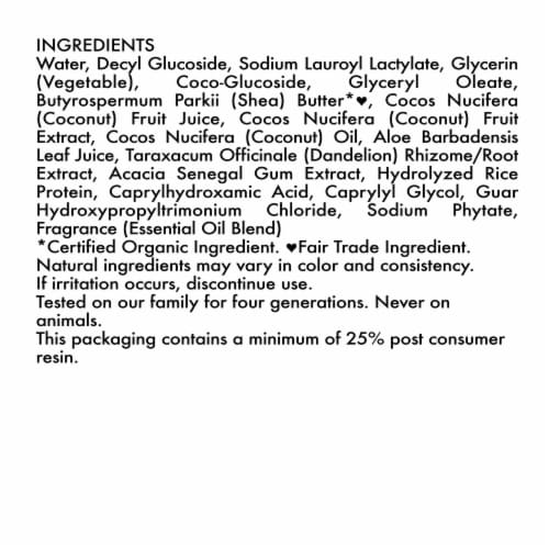 Shea Moisture Daily Hydration Virgin Coconut Oil Body Wash Perspective: right