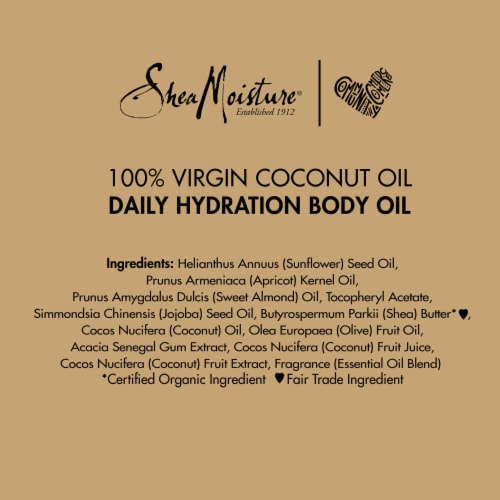 SheaMoisture Virgin Coconut Oil Daily Hydration Body Oil Perspective: right