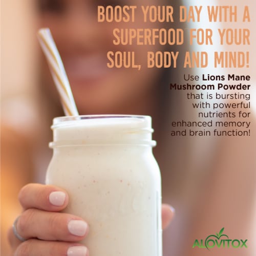 Certified Organic Chaga Mushroom Powder 4 oz by Alovitox - Essential Amino Acids Perspective: right