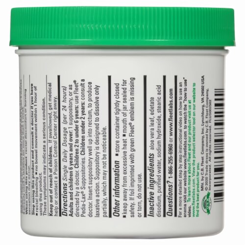 Fleet Adult Glycerin Suppositories (Pack of 8) Perspective: right