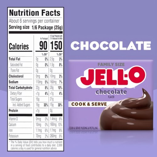 Jell-O Cook & Serve Chocolate Pudding 5 oz (Pack of 36) Perspective: right