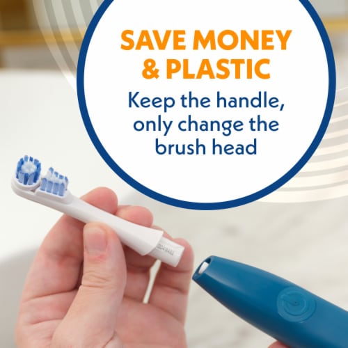 Spinbrush Pro Clean Soft Bristles Electric Toothbrush Replacement Heads Perspective: right