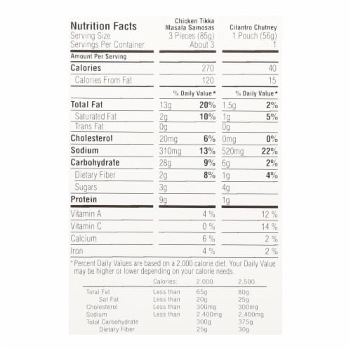 Sukhi's® Chicken Tikka Masala Samosas Frozen Appetizers Perspective: right