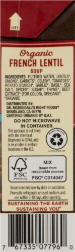 Dr. Mcdougall's Organic Lower Sodium French Lentil Soup Perspective: right