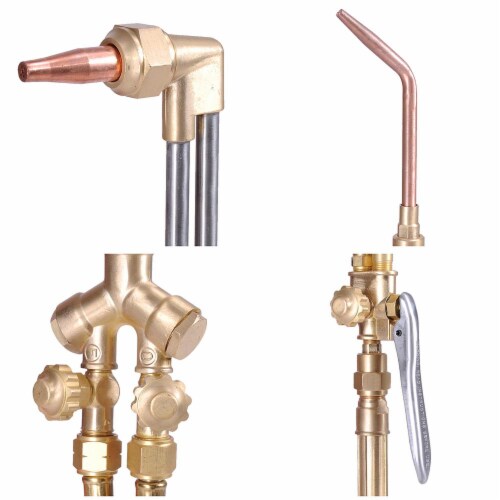 Portable Weld Torch Tank Kit Twin Tote Oxygen Acetylene Oxy Cutting Brazing DOT Perspective: right