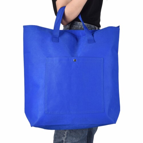 Polyester Tote Bag w Zipper Pocket Handle for Foot Bath Basin Reusable Bag Blue 1 Kroger